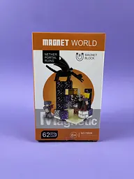 Конструктор магнітний Minecraft Майнкраф 62 деталі T9938 фігурки у комплекті, короб. 18*11,2*7,2см
