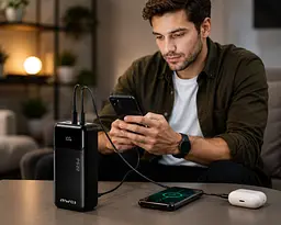 Мобільні зарядні пристрої AWEI PA 105 / POWER BANK 22,5W / Павербанк 40000mah - мініатюра 4