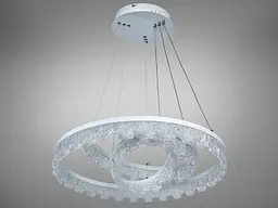 Стильная подвесная LED-люстра для зала Diasha MD78201/600+400+200WH, біла, 105W, Ø60 см, 3 кільця - мініатюра 4