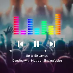 Різнокольорова гірлянда LE iLUX Smart RGB Globe String Lights, 33 фути 100 світлодіодів, багатобарвний, VoiceMusic Sync - мініатюра 2