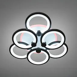 Стельова LED-люстра Diasha 8022/3+3BK 85W, Ø 50 × 12 см, 3 кольори світла, диммер, пульт