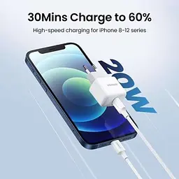 Адаптер зарядний блок живлення Ugreen CD241 Mini Type-C 20W PD білий - мініатюра 3