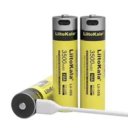 Акумулятор 18650 LiitoKala Li-ion 3500mAh 3.7V Type-C (Жовтий) - мініатюра 3