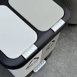 Відро для сміття MBM My Home сортувальне з кришкою та педаллю 10+10 л сіре (BIN-05 (10+10L) LIGHT GRAY/GRAY) - мініатюра 13