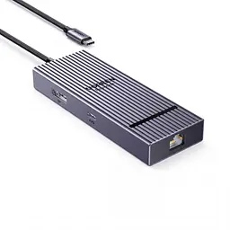 Док-станція USB-C UGREEN Revodok CM880 хаб 6 в 1 вихід DisplayPort 1.4 до 4K 60 Гц сірий (95501)