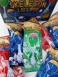 Льодяник Skeleton lollipop череп на паличці у вигляді кістяної руки 10г 30шт