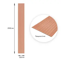 Панель-рейка Sticker Wall у рулоні 2900х350х6мм Пудра SW-00002074 - мініатюра 3