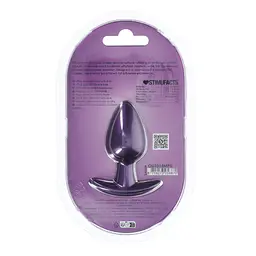 Анальна пробка Ouch! Smooth Anal Plug Metallic M 7.9 см (фіолетовий) - мініатюра 4