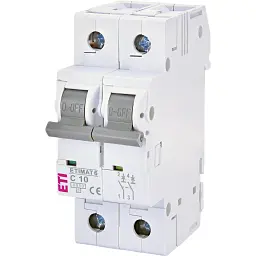 Автоматичний вимикач ETI ETIMAT 6 2p C 10А (6 kA) (2143514)