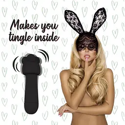 Мінівібратор FeelzToys Mister Bunny Black з двома насадками - мініатюра 4