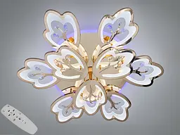 Стельова LED люстра Diasha 8148/6+3G золото, 9 модулів, 185 Вт, 80 см, 16-25m2