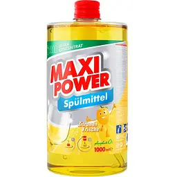 Засіб для ручного миття посуду Maxi Power Лимон запаска 1000 мл (4823098408444)