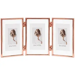 Фоторамка металева на 3 фото 10*15см Rose Gold 4R 12001T6R