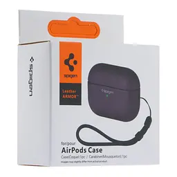 Футляр із нейлоновим шнурком Spigen Leather Armor Airpods 1/Airpods 2 Purple (35259_3345592) - мініатюра 2