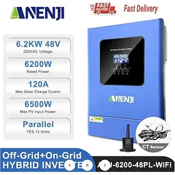 Гібридний сонячний інвертор Anenji ANJ-6200W-48PL-WIFI 48V [162189] - мініатюра 4
