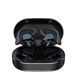 Бездротові спортивні Bluetooth навушники TWS Q23 Pro водонепроникні з сенсорами і мікрофоном Чорні - мініатюра 4