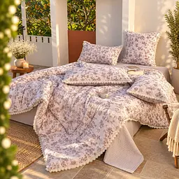 Постільна білизна євро з демісезонною ковдрою з мусліну Colorful Home Print 1 22116 200х230 см