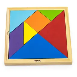 Геометрична інтелектуальна головоломка "Танграм" Viga Toys 55557 Різнокольоровий