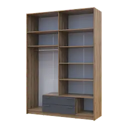 Розпашна Шафа для одягу Doros Ронді з антресолею Дуб Артізан/Графіт 4ДСП 160х52х236 (80737828) - мініатюра 5