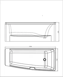 Ванна акрилова Volle 170x75 TS-102/R - мініатюра 2