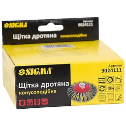 Щітка дротяна конусоподібна Sigma Ø115мм М14×2мм (сталева кручена) (9024111) - мініатюра 2