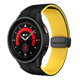 Ремінець для Samsung Galaxy Watch 4 Classic 42mm - чорно-жовтий ширина кріплення 20мм силікон Watchbands Magnetic (W34-5WB62202667) - мініатюра 2