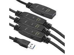 Активний подовжувач PowerPlant USB 3.0 AM - AF 30 м