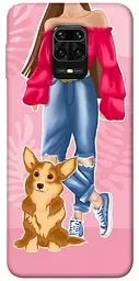 Чохол Demsky Girl and corgi для Xiaomi Redmi Note 9s / Note 9 Pro / Note 9 Pro Max