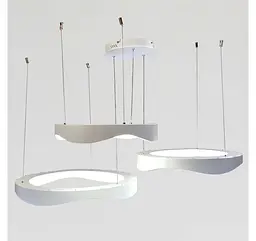 Світлодіодна люстра підвісна Artlight 2460/42+52+62WH з трьома хвилеподібними кільцями, 200W - мініатюра 2