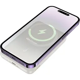 Зовнішній акумулятор Hoco J141 Grace MagSafe 10000mAh 20W (J141) Milky White (639194) [161341] - мініатюра 3