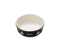 Миска для собак Nobby DOG керамічна чорно-бежева 13,5х13,5х5 см 240 мл 68767