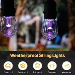 Вулична гірлянда з ретро лампами LED RGB Edison 15 шт, 220V, 10 метрів з перехідником - мініатюра 6