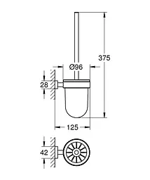 Туалетний йоржик Grohe Essentials Cube в комплекті 40513AL1 Графит - мініатюра 3