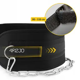 Пояс атлетичний для обтяження 4FIZJO Dip Belt 80 см Black (P-5905973402255) - мініатюра 2