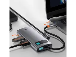 Перехідник Usb-хаб Baseus Type-C Metal Gleam Series 4-in-1 CAHub-CY0G - мініатюра 3