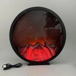 Камін-світильник декоративний з LED підсвічуванням USB 8.5*32*32см (без батарейок) R96484
