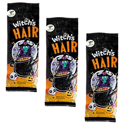 Жувальні цукерки Halloween Witch's Hair зі смаком чорної смородини 160 г - мініатюра 4