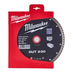 Диск алмазний MILWAUKEE DUT 230, діаметр 230мм (керамічна плитка/чистий різ)
