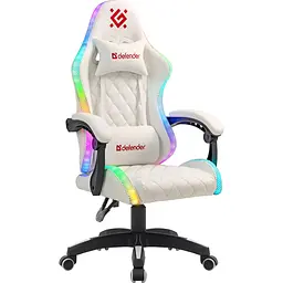 Крісло ігрове Defender Energy, Клас 4, 50 мм, PU, RGB, біле - мініатюра 2
