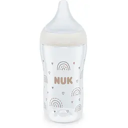 Пляшечка для годування Nuk Perfect Match з індикатором температури, з соскою з силікону з отвором M 260 мл веселка (3954136) - мініатюра 2