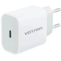 Зарядний пристрій 1xUSB-C 20W + USB-C to Lightning cable М-М White Vention (G17W0-EU) - мініатюра 7