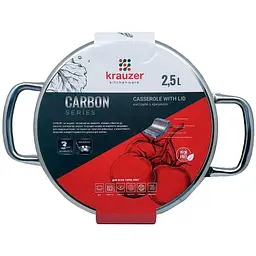 Каструля Krauzer Carbon з кришкою FN04-20-2Y кована 20 см 2.5 л (77203) - мініатюра 5