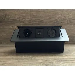 Настільна розетка 2R+USB+Type-C чорна - мініатюра 3