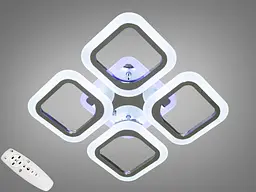 Люстра стельова LED Diasha AS8060/4HR, 50W, 3200K/4100K/6000K, акрил, хром, сучасний стиль для дому