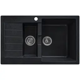 Мийка кухонна Valetti 29N гранітна 785x495 мм чорна - мініатюра 3