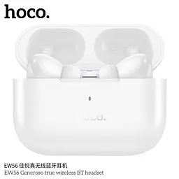 Навушники бездротові Hoco EW56 TWS Bluetooth 5.1, з мікрофоном, вакуумні, білі - мініатюра 4