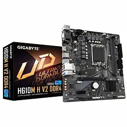 Материнська плата Gigabyte H610M H V2 DDR4 (H610M H V2 DDR4) (Socket 1700, Intel H610, Micro-ATX) - мініатюра 2