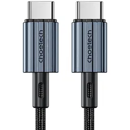 Кабель USB 2.0 Type-C M-M, 1,2 м, 60W обплетення, чорний Choetech