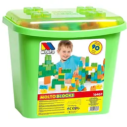 Конструктор з великими деталями в боксі Molto Blocks 90 шт. зелений (16467)