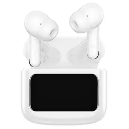 Бездротові навушники Hoco EQ14 Cool color true бездротовий BT headset with touch screen, BT5.4, 40mAh, 500mAh, 7h, white - мініатюра 2